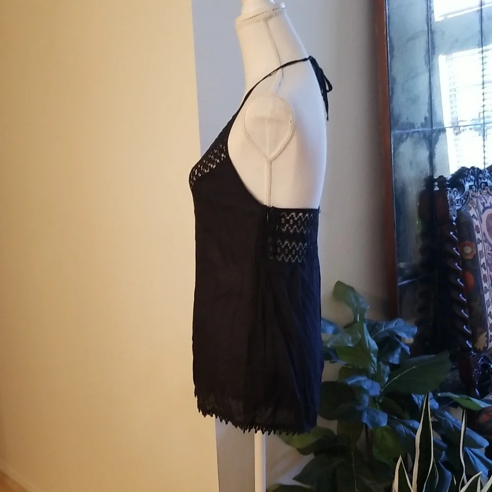 Topshop Sheer Black Top Knit V Neck Romper Sexy See Through Cheeky - Picture 5 of 12